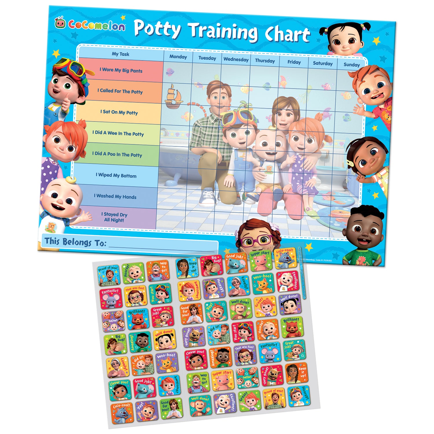 Cocomelon Potty Training Reward Chart - Anilas UK