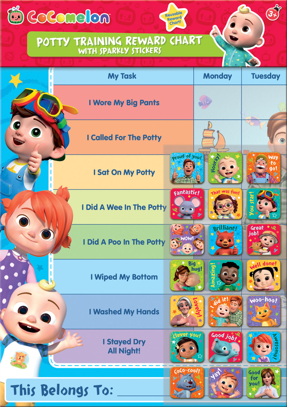 Cocomelon Potty Training Reward Chart