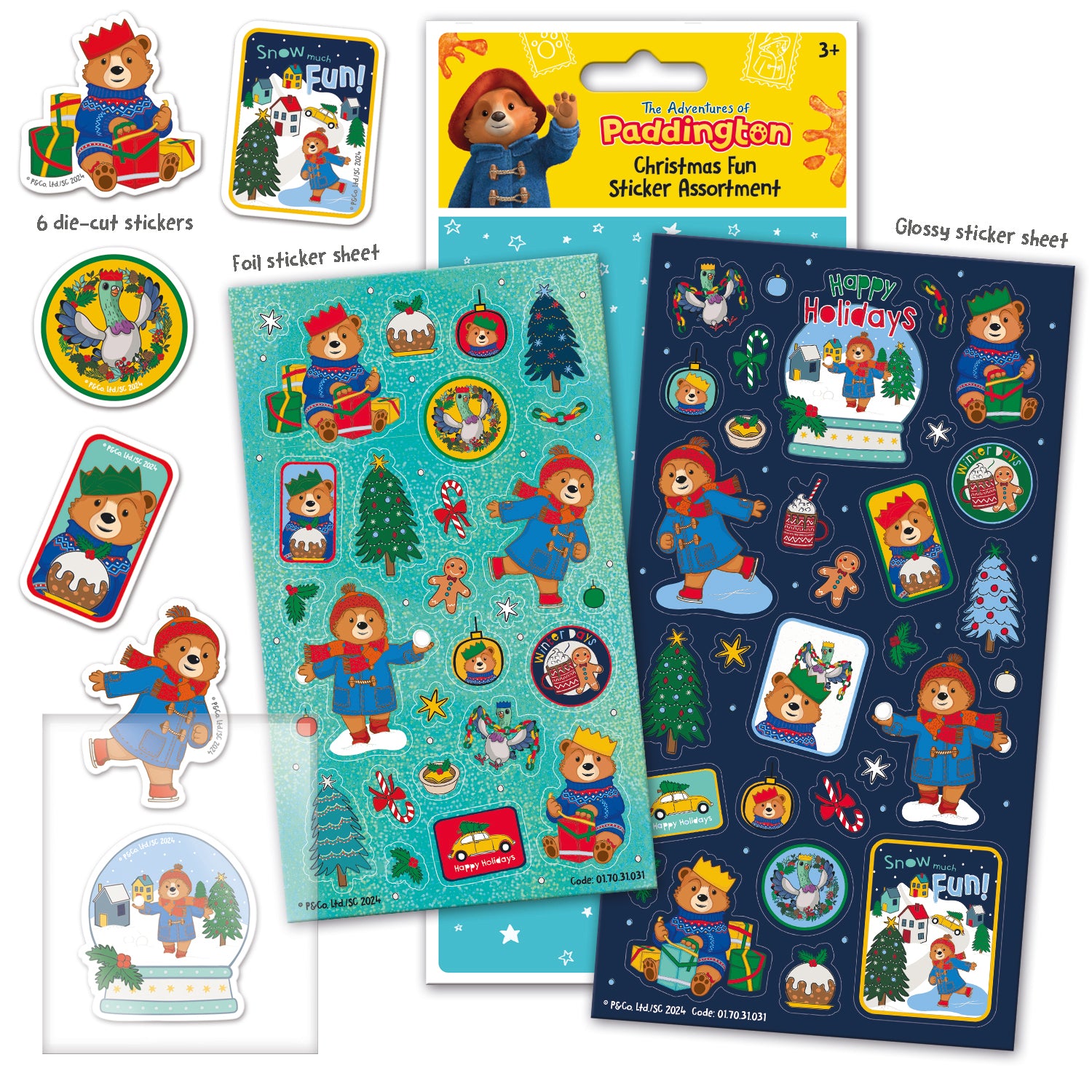 Paddington Christmas Sticker Assortment - Anilas UK