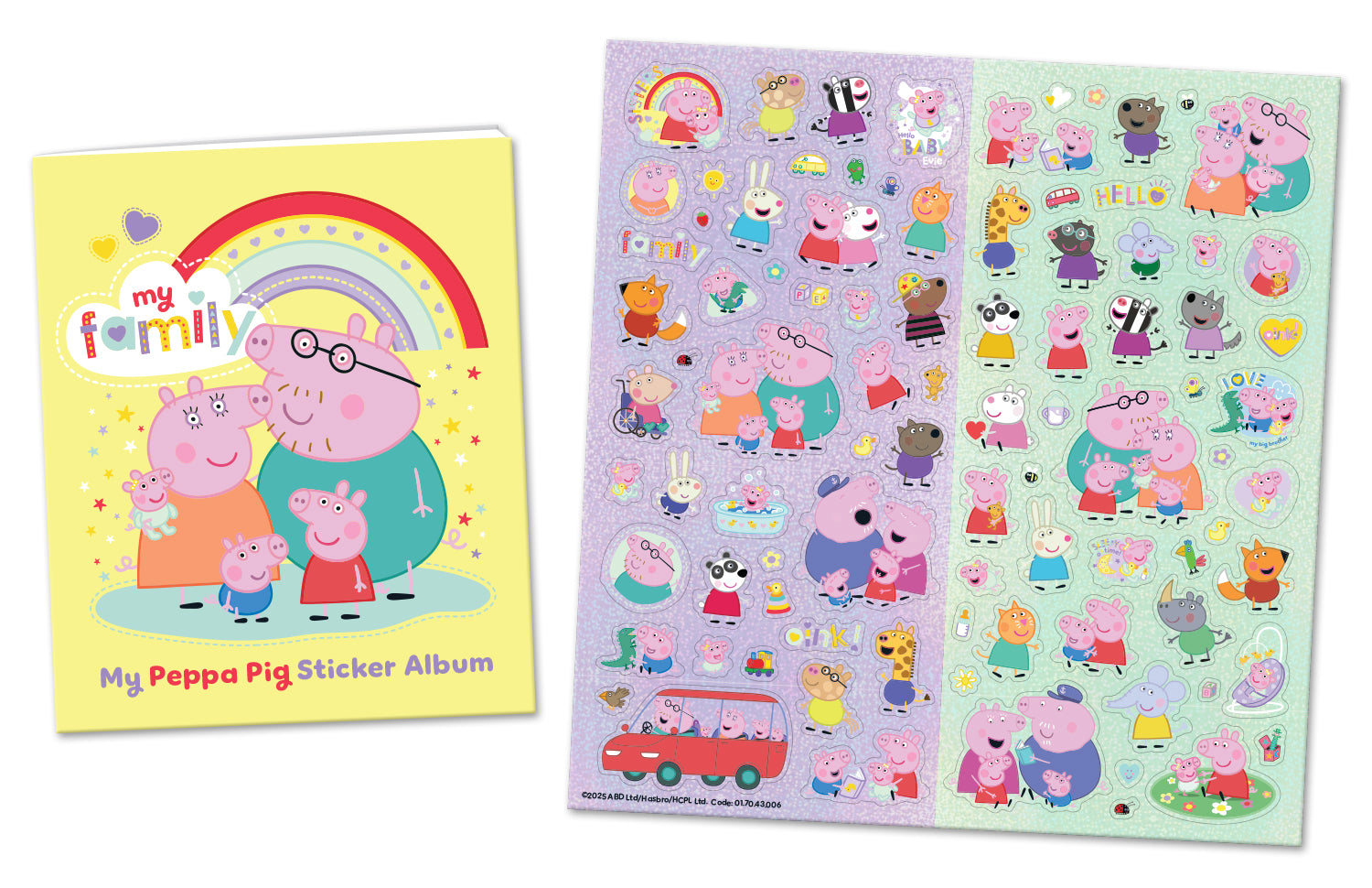 New Peppa and Evie Pig Family Sticker Collection and Album - Anilas UK