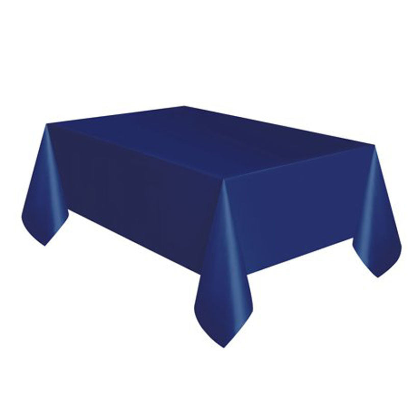 True Navy Blue Plastic Table Cover (137x274 cm) - Anilas UK