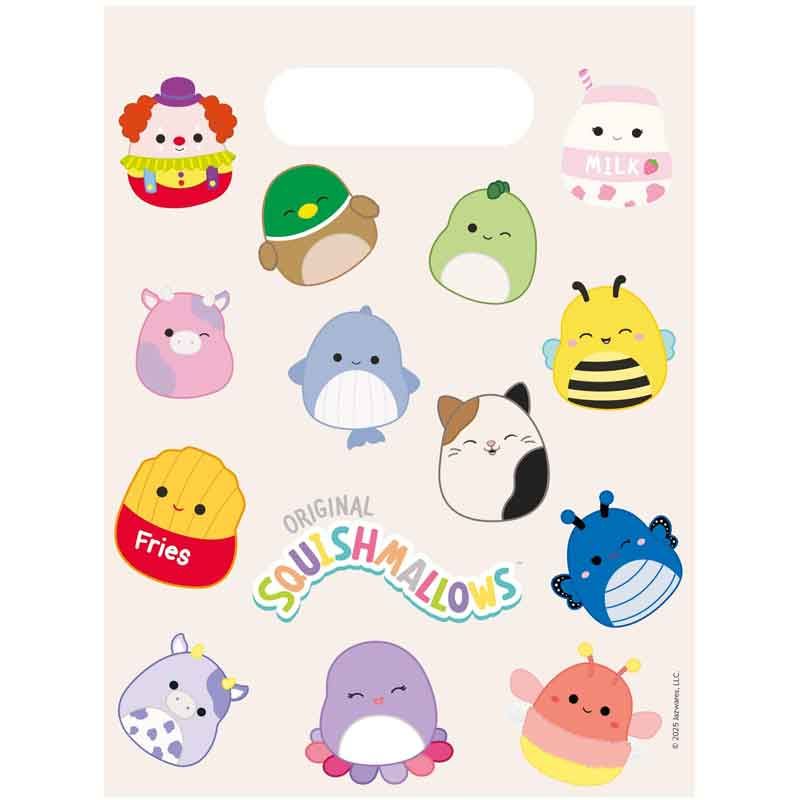 Squishmallows Plastic Party Bags (Pack of 6) - Anilas UK