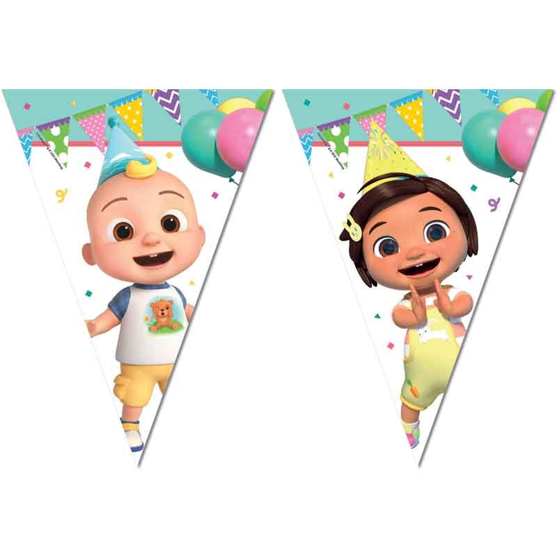 Cocomelon Birthday Party Bunting Banner 2.3 m - Anilas UK