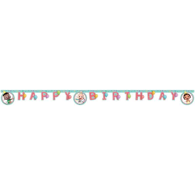 Cocomelon Happy Birthday Paper Banner 2m - Anilas UK