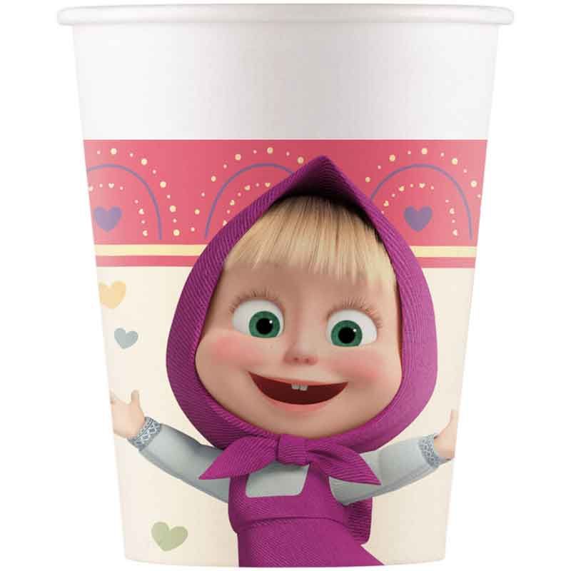 Masha Sweet Heart Paper Cups Pack of 8