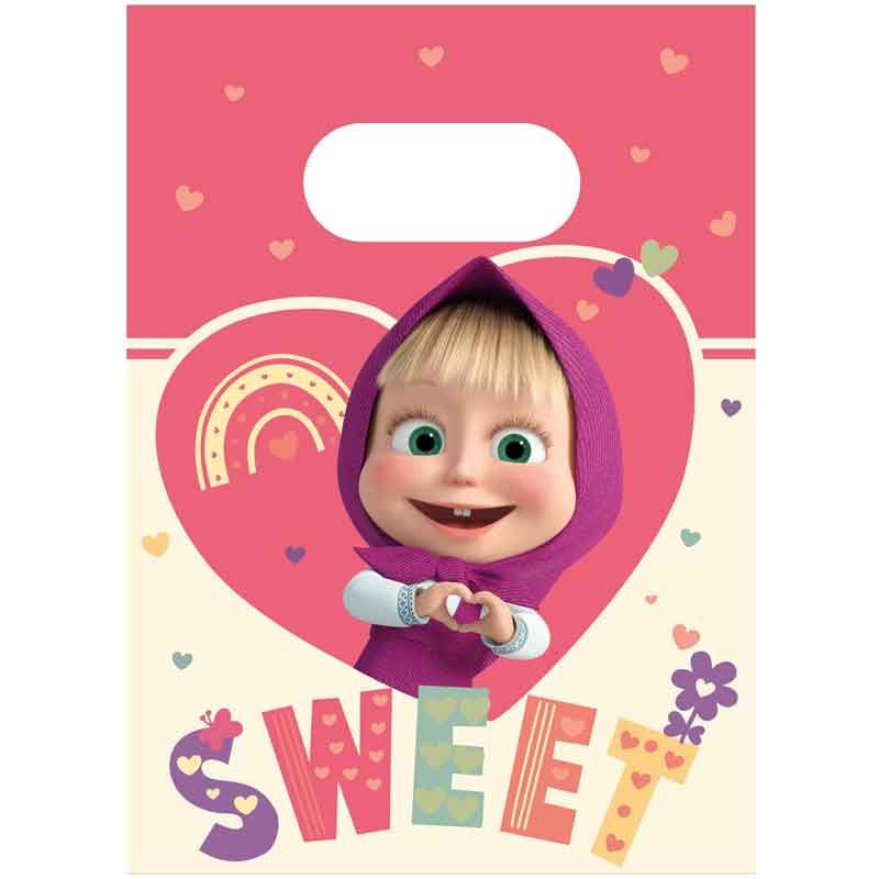 Masha Sweet Heart Paper Party Bags (Pack of 4)