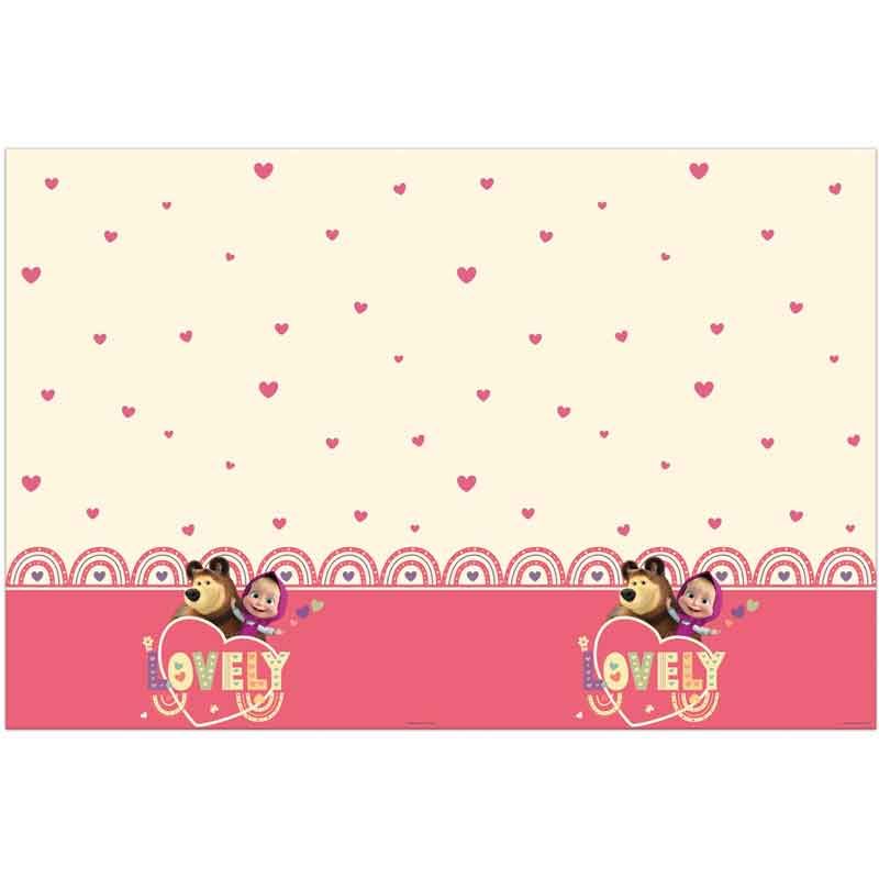 Masha Sweet Heart Plastic Tablecover (180x120 cm)