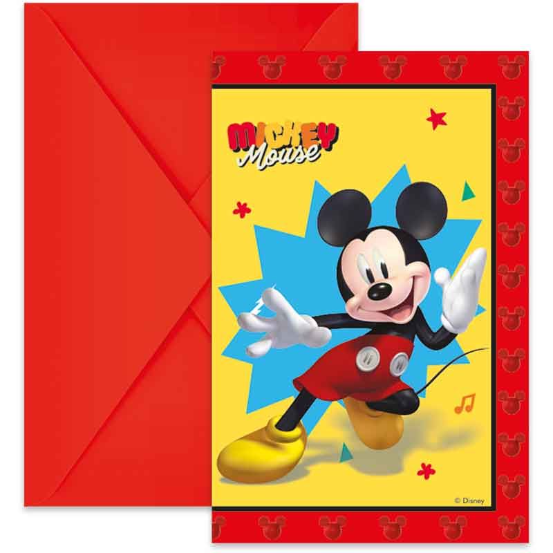 Mickey Jump Into Fun Party Invitations (Pack of 6) - Anilas UK