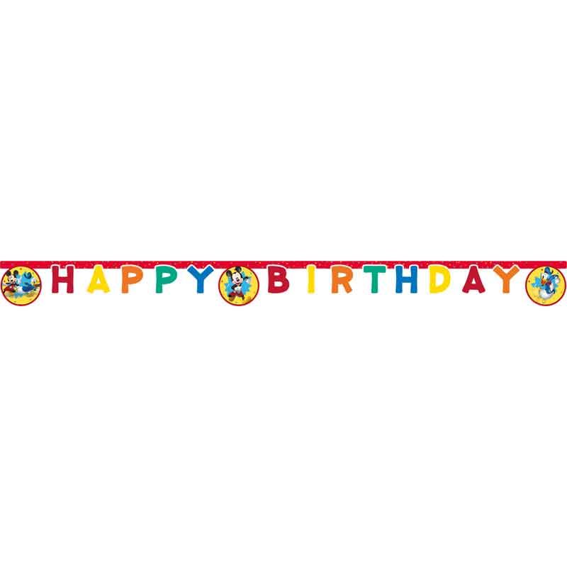 Mickey Jump Into Fun Happy Birthday Paper Banner 2m - Anilas UK