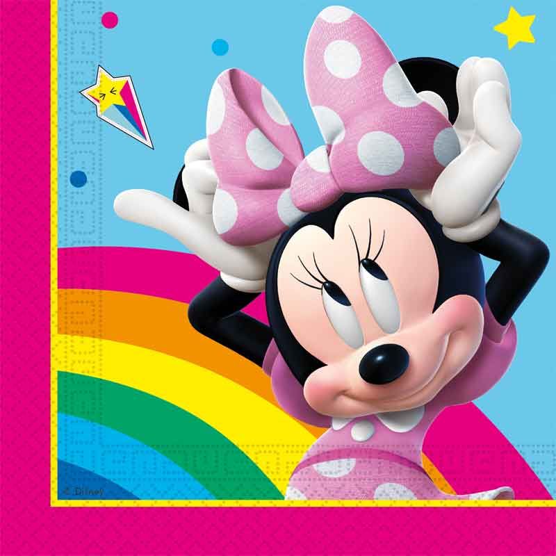Minnie Mouse Rainbow Napkins (Pack of 20) - Anilas UK