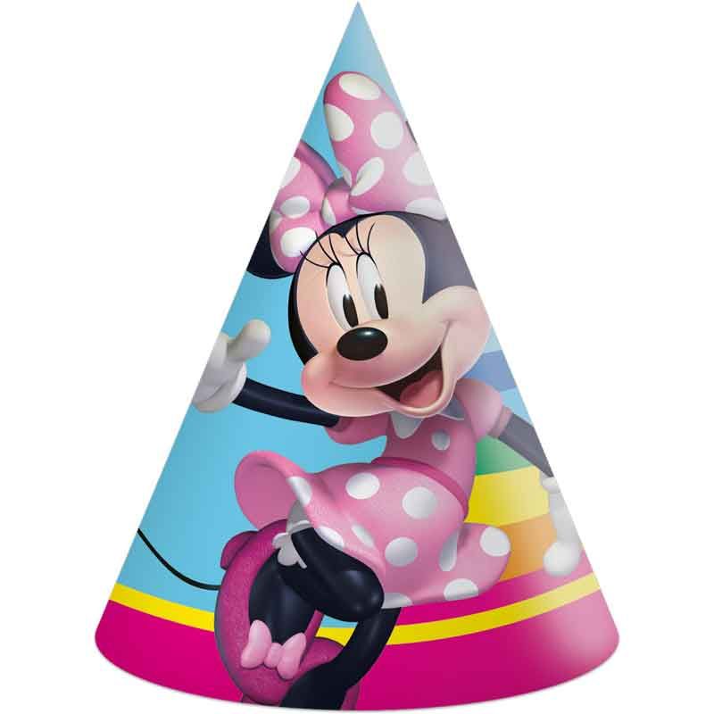 Disney Minnie Rainbow Paper Hats (Pack of 6) - Anilas UK