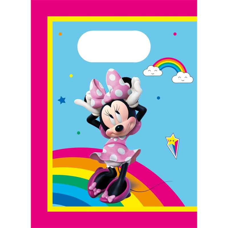 Minnie Rainbow Paper Party Bags (Pack of 4) - Anilas UK
