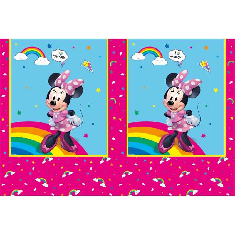 Minnie Rainbow Plastic Tablecover (180x120 cm) - Anilas UK