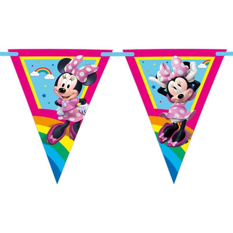 Minnie Mouse Rainbow Paper Triangle Flag Banner