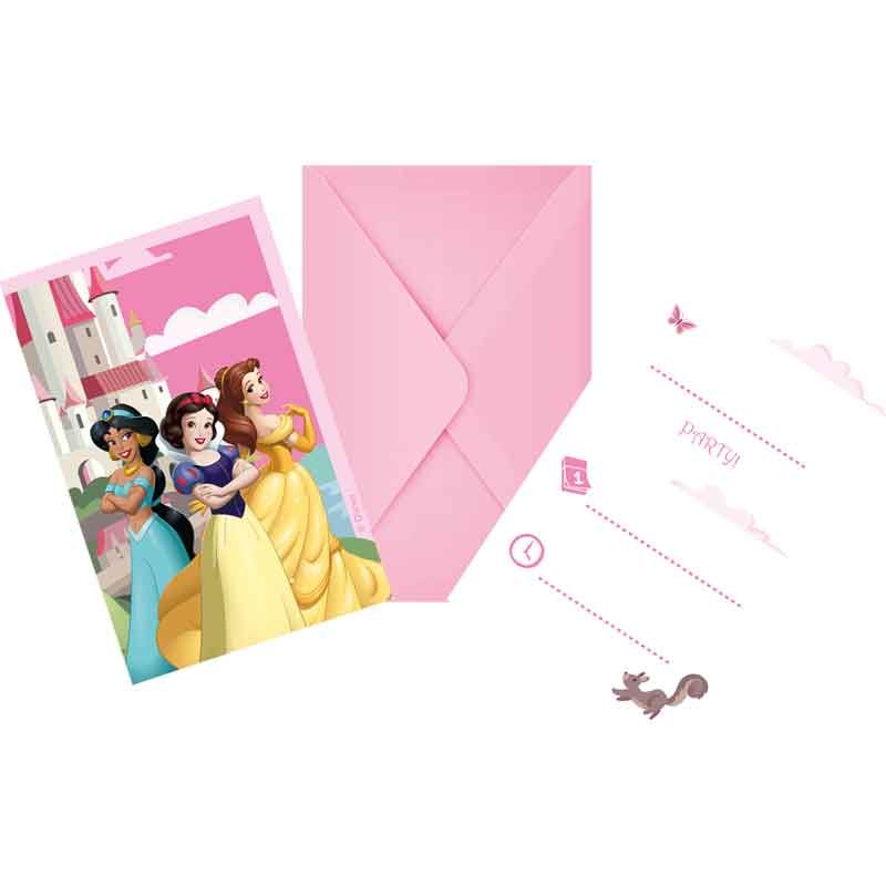 Princess Create Your World Party Invitations (Pack of 6) - Anilas UK