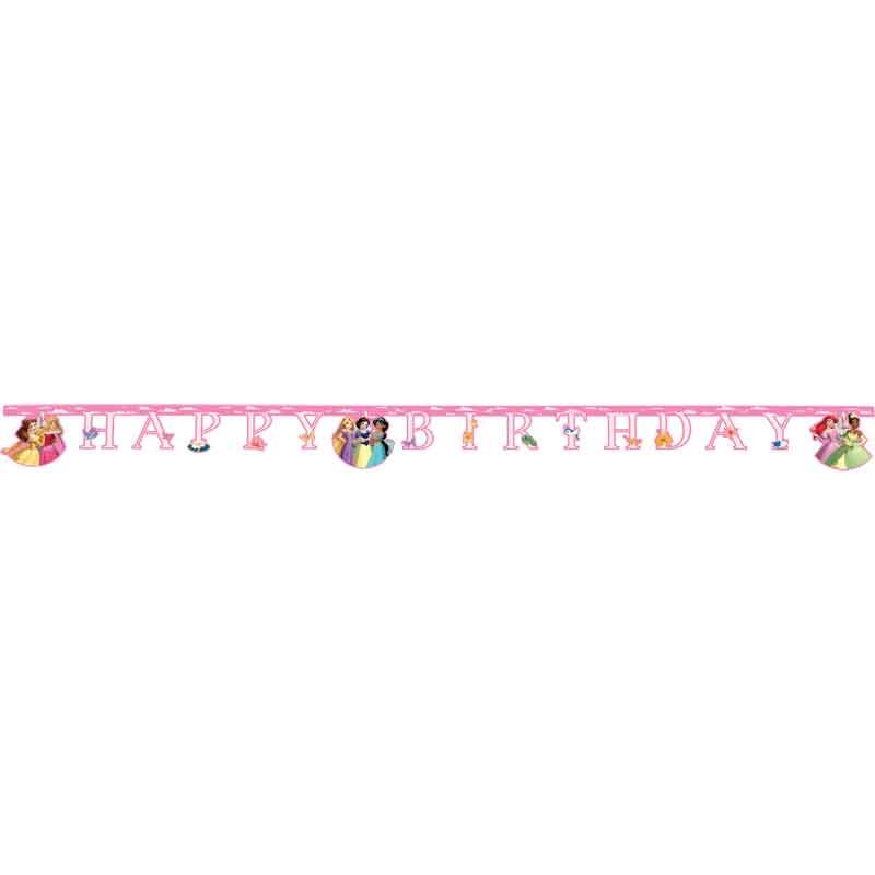 Princess Create Your World Happy Birthday Paper Banner 2m - Anilas UK
