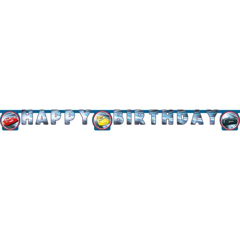 Cars Victory Is Mine Happy Birthday Paper Banner 2m - Anilas UK
