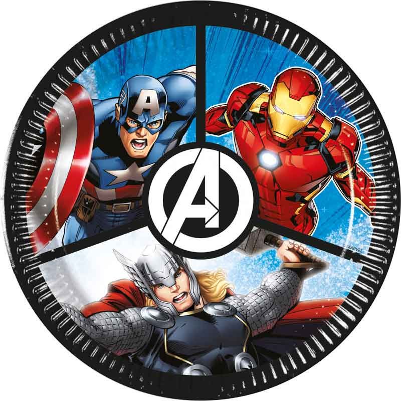 Avengers Evergreen Paper Plates - 20cm (Pack of 8) - Anilas UK