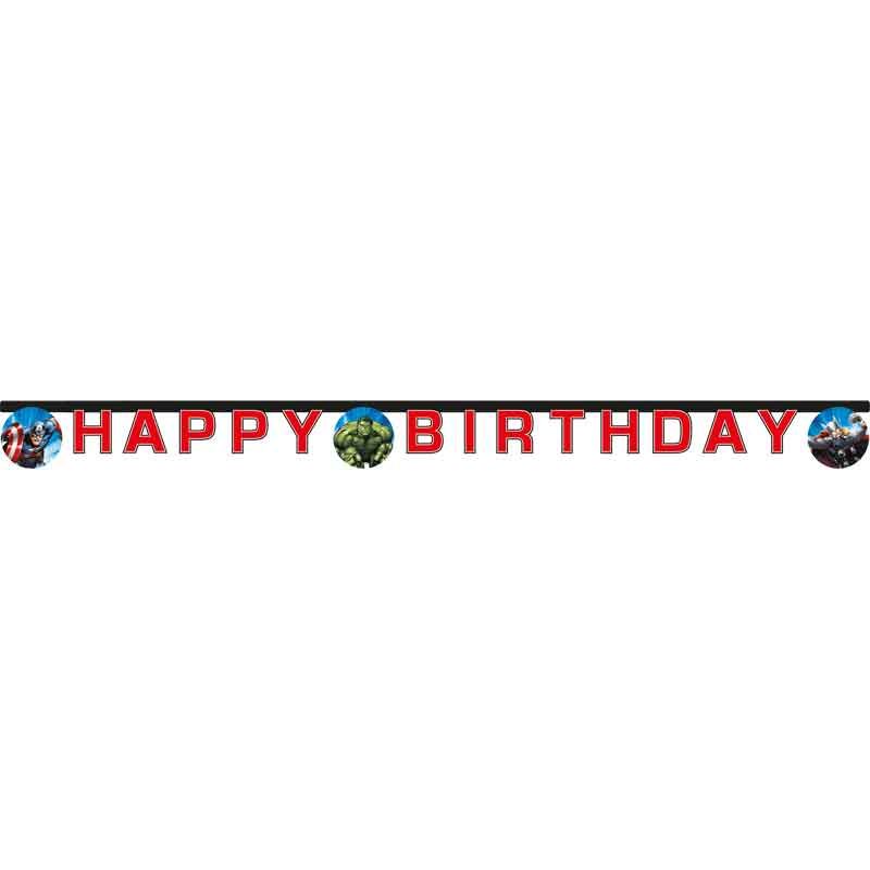 Avengers Evergreen Happy Birthday Paper Banner 2m - Anilas UK