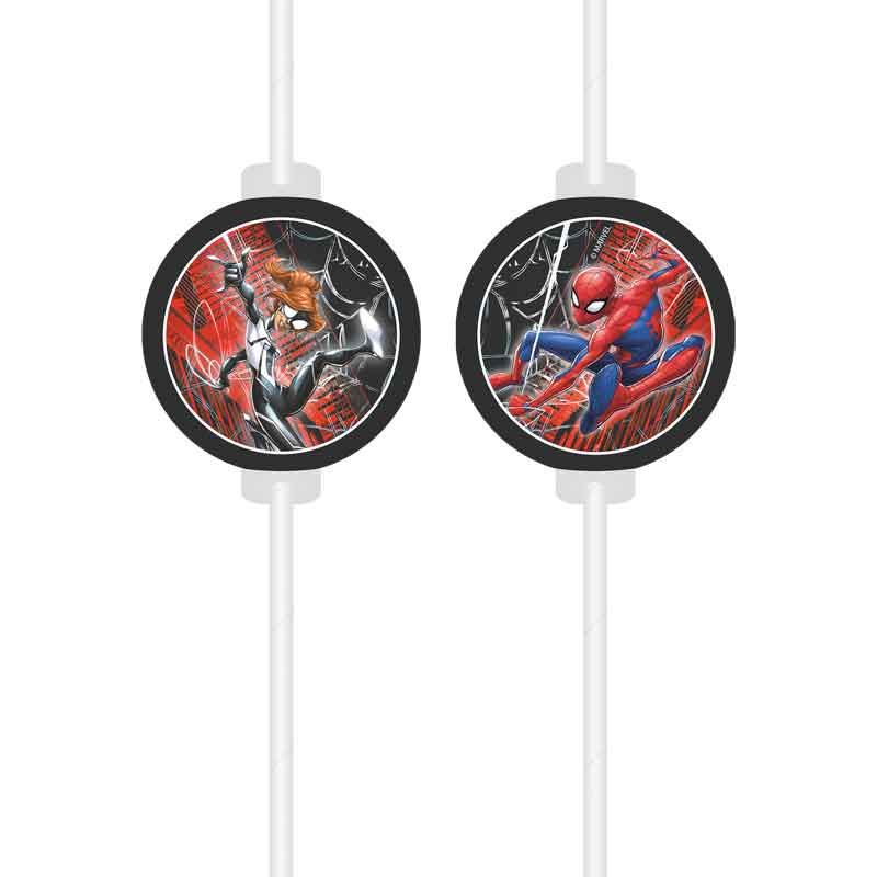 Spiderman World Of Webs Paper Straws (Pack of 4) - Anilas UK