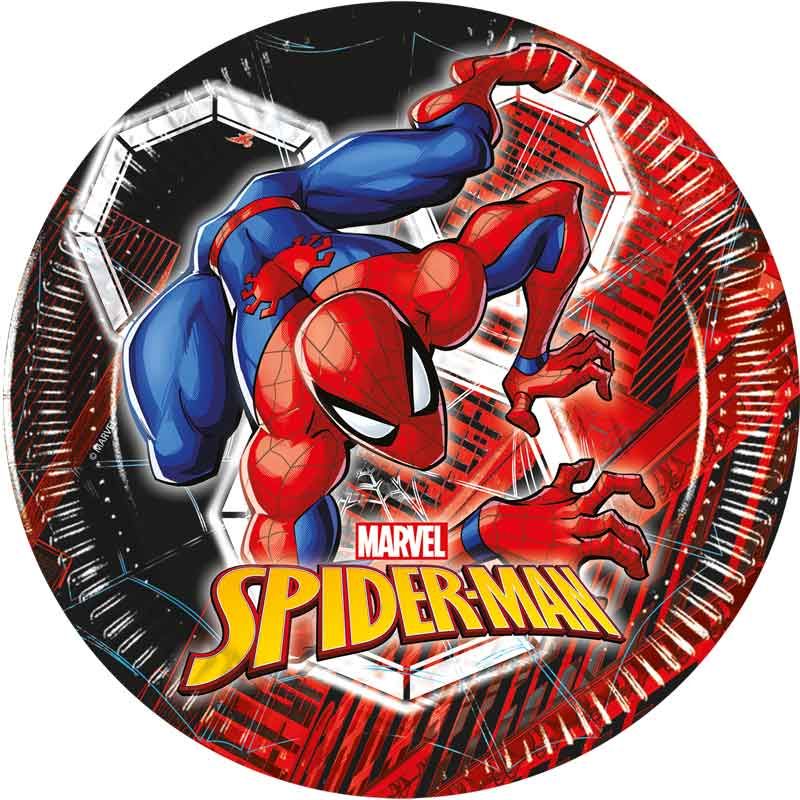 Spiderman World Of Webs Paper Plates - 20cm (Pack of 8) - Anilas UK