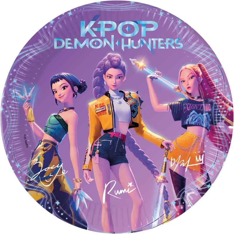 K-pop Demon Hunters Paper Plates - 23cm (Pack of 8) - Anilas UK