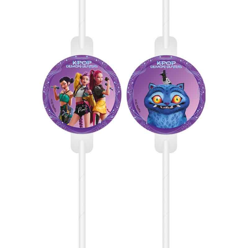 KPop Demon Hunters Paper Straws (Pack of 4) - Anilas UK