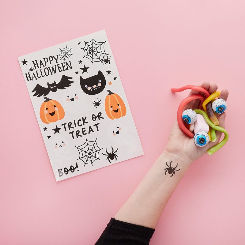 2 Halloween Character Temporary Tattoos Sheets - Anilas UK