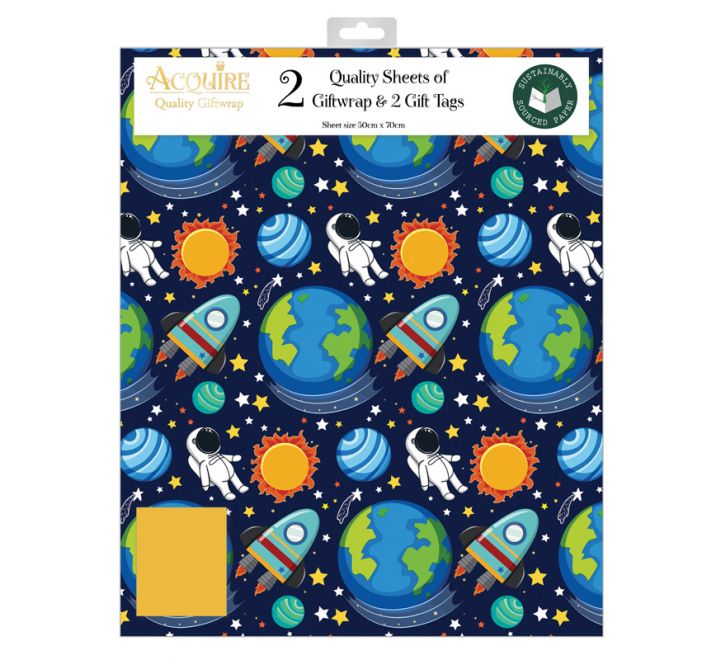 Space wrapping paper and gift tags - Anilas UK