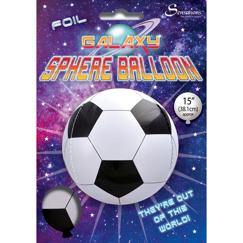 15in Black & White Sphere Football Foil Balloon - Anilas UK