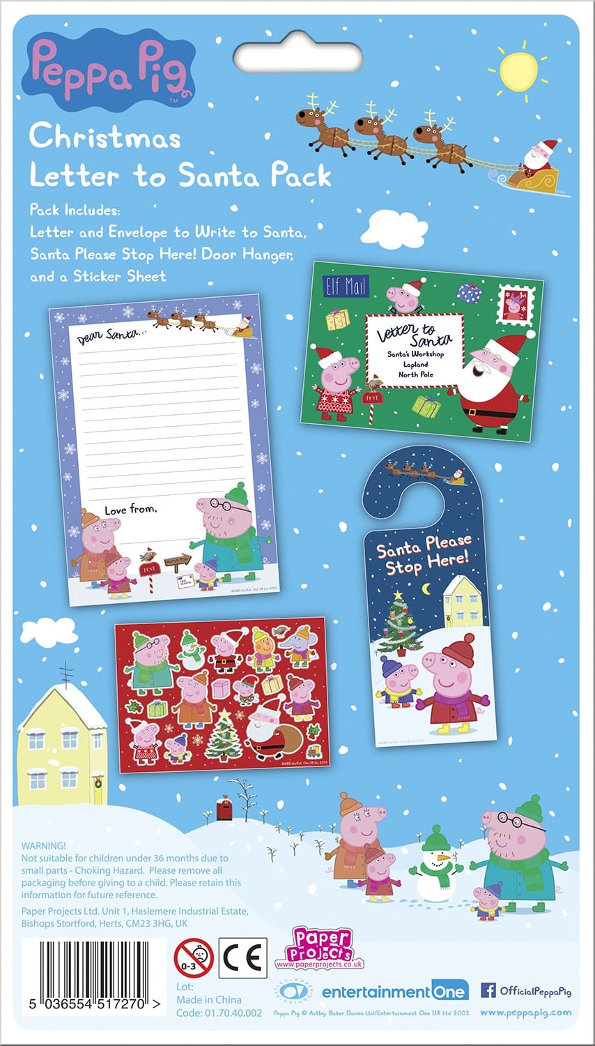 Peppa Pig Christmas Letter to Santa Pack - Anilas UK