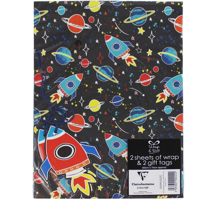 Space wrapping paper and gift tags - Anilas UK