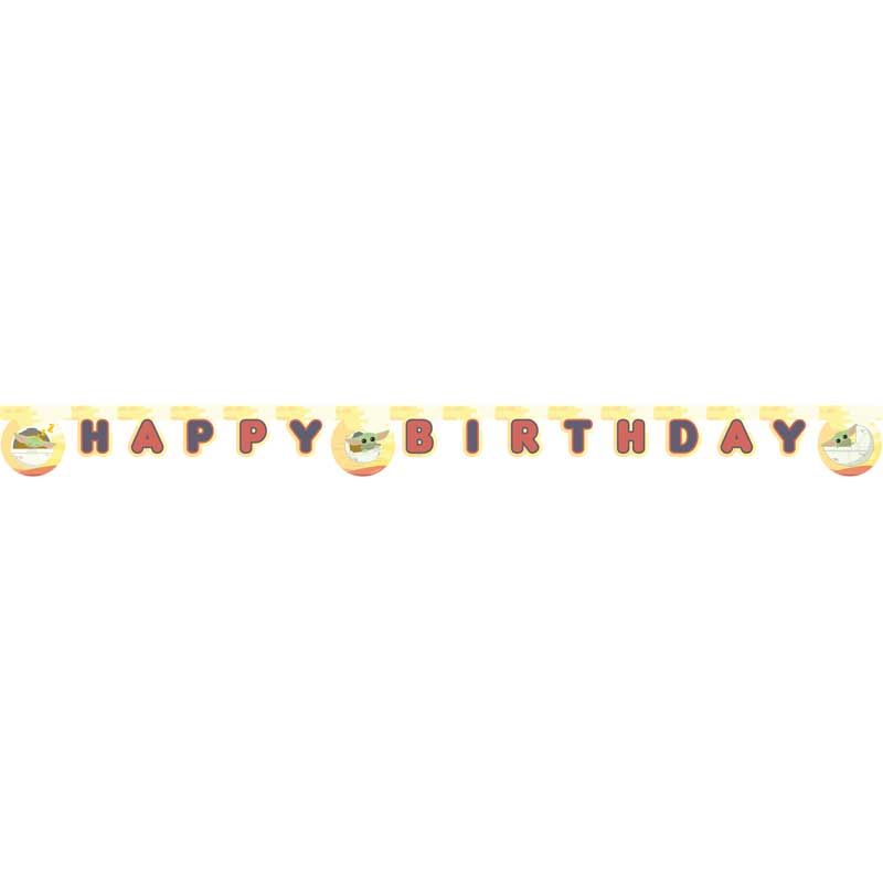 Star Wars The Mandalorian Happy Birthday Paper Banner 2m