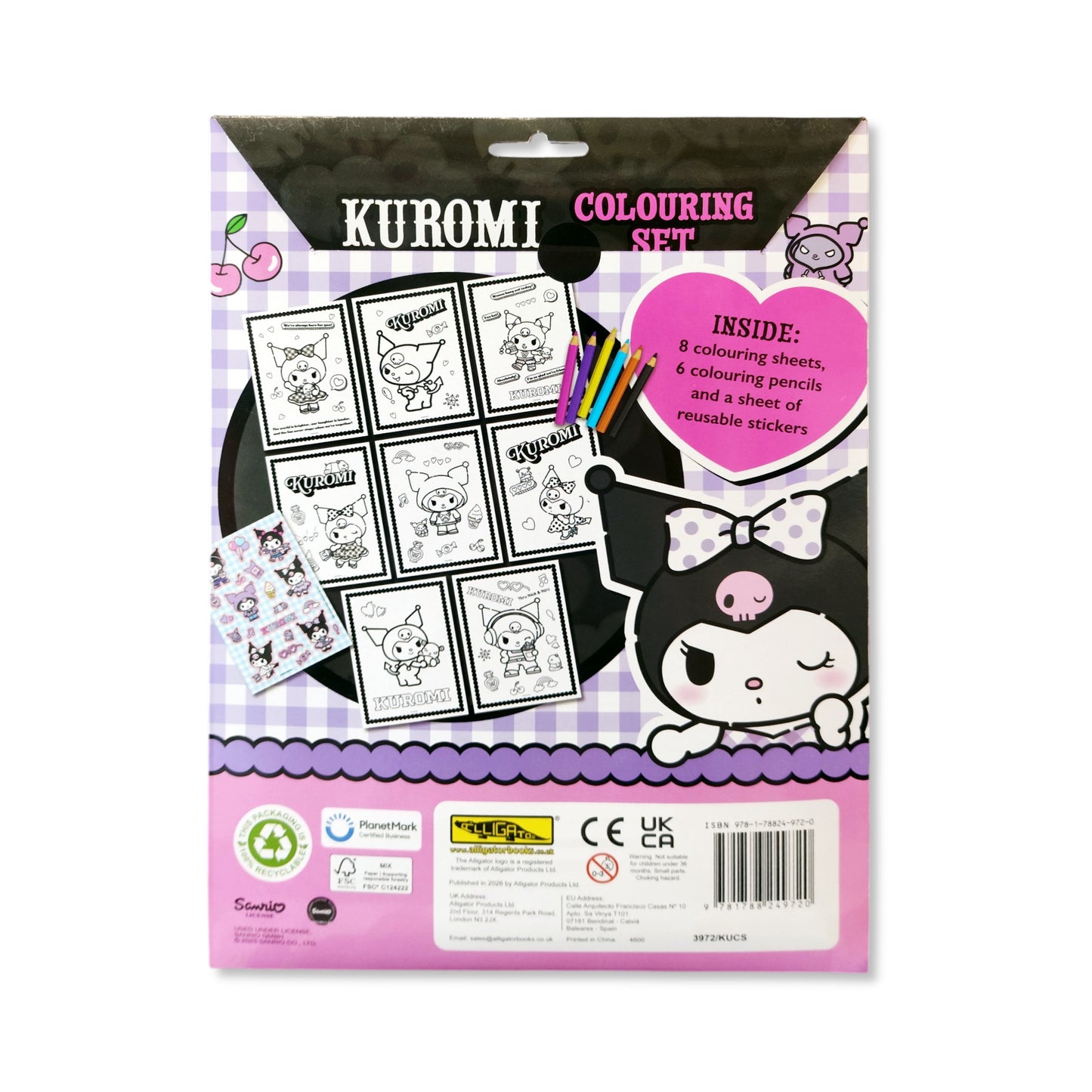 Kuromi Colouring Set