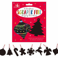 Christmas Scratch Art Scraper Foil Decorations Craft Activity Pack of 8 - Anilas UK