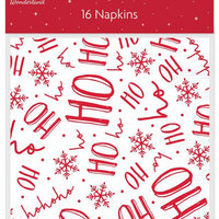 Christmas Ho Ho Ho Napkins (Pack of 16) - Anilas UK
