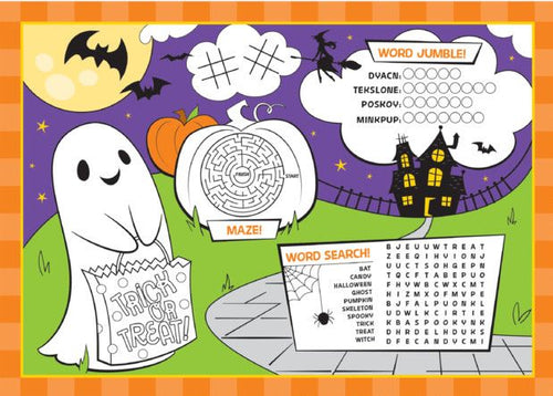 Halloween Activity Placemats Pack of 8 - Anilas UK