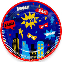 Complete Superhero Themed Party Pack for 8 people Including Tableware and Favours - Anilas UK