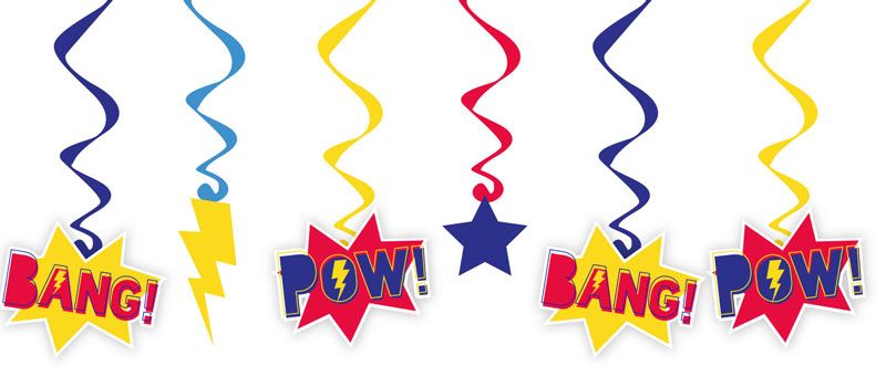 Superhero Swirl Decorations - Anilas UK