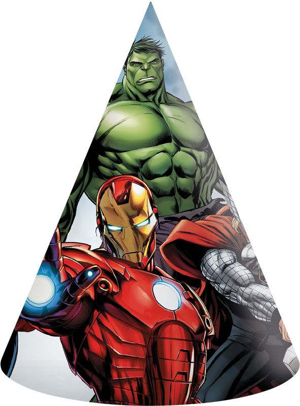 Marvel Avengers Birthday Party Hat (Pack of 6) - Anilas UK