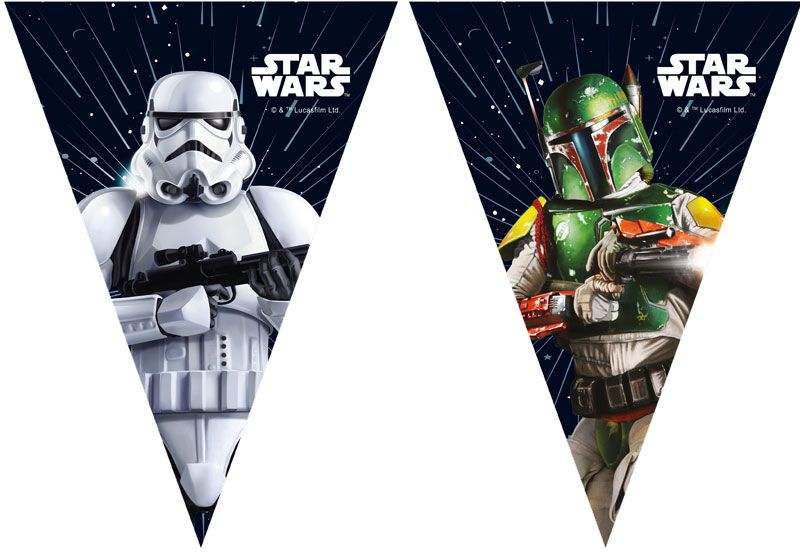 Star Wars Galaxy Bunting Birthday Party Banner (2.3m) - Anilas UK