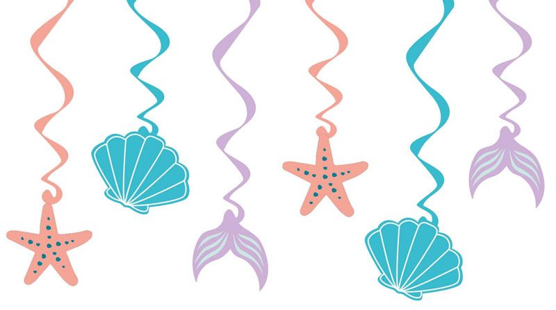 Mermaid Tales Swirl Decorations - Anilas UK