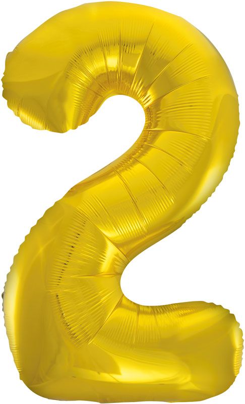 Classic Gold Number 2 Foil Balloon 86cm