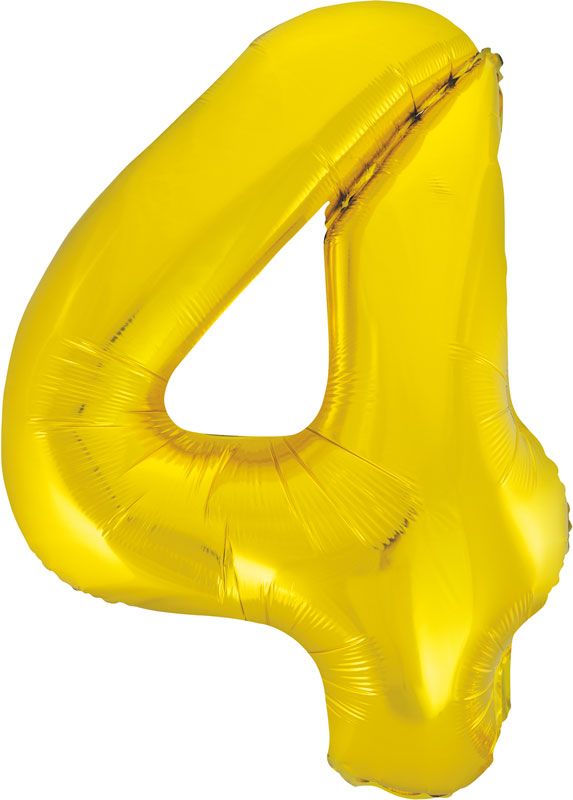 Classic Gold Number 4 Foil Balloon 86cm