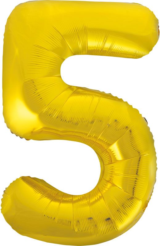 Classic Gold Number 5 Foil Balloon 86cm