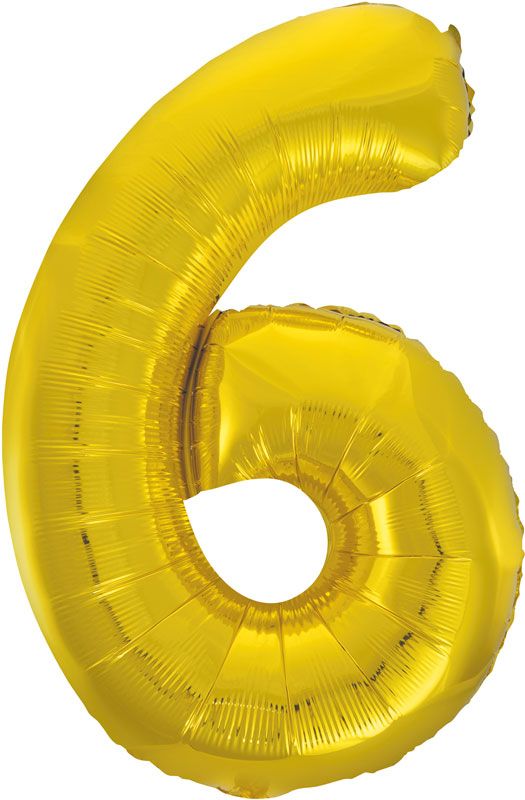 Classic Gold Number 6 Foil Balloon 86cm