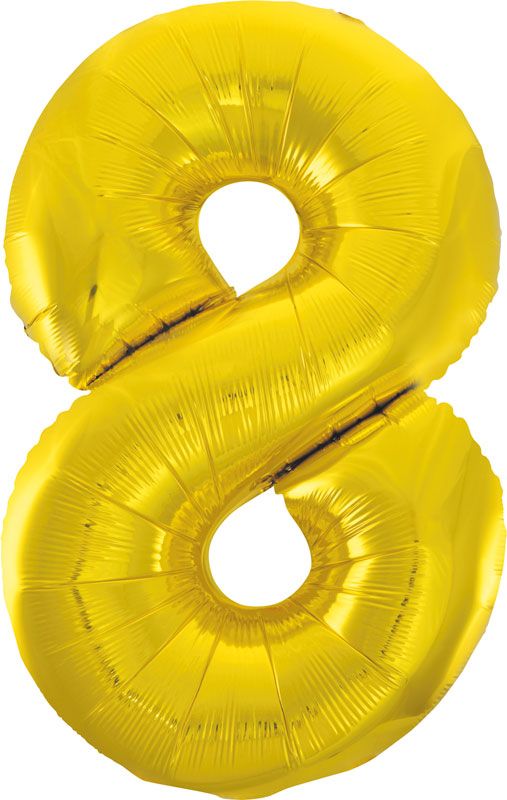 Classic Gold Number 8 Foil Balloon 86cm