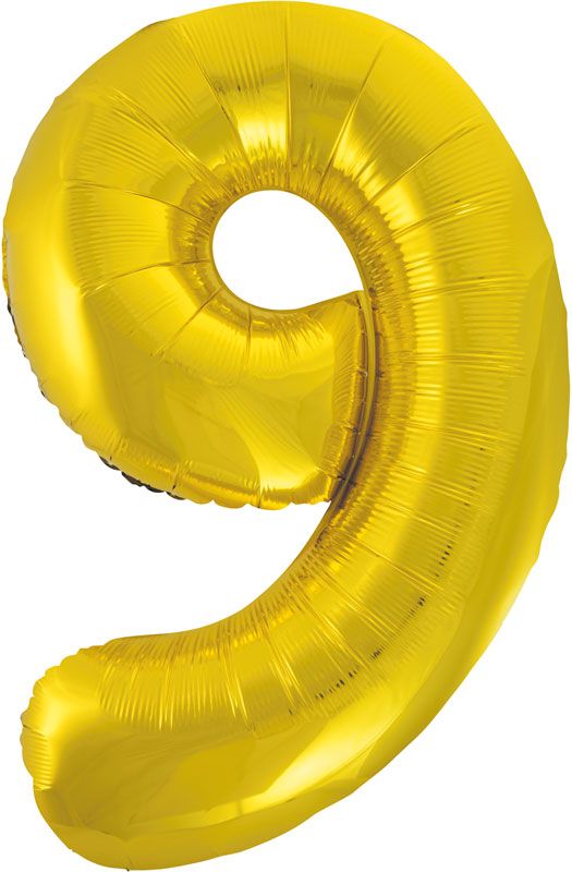Classic Gold Number 9 Foil Balloon 86cm