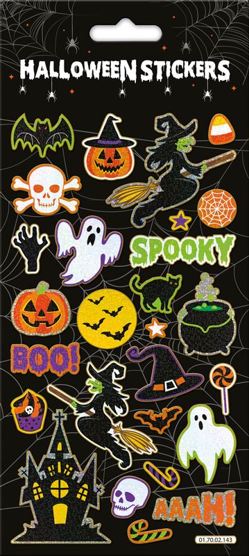 Black Halloween Spooky Stickers - Anilas UK