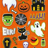 Orange Halloween Boo Stickers - Anilas UK